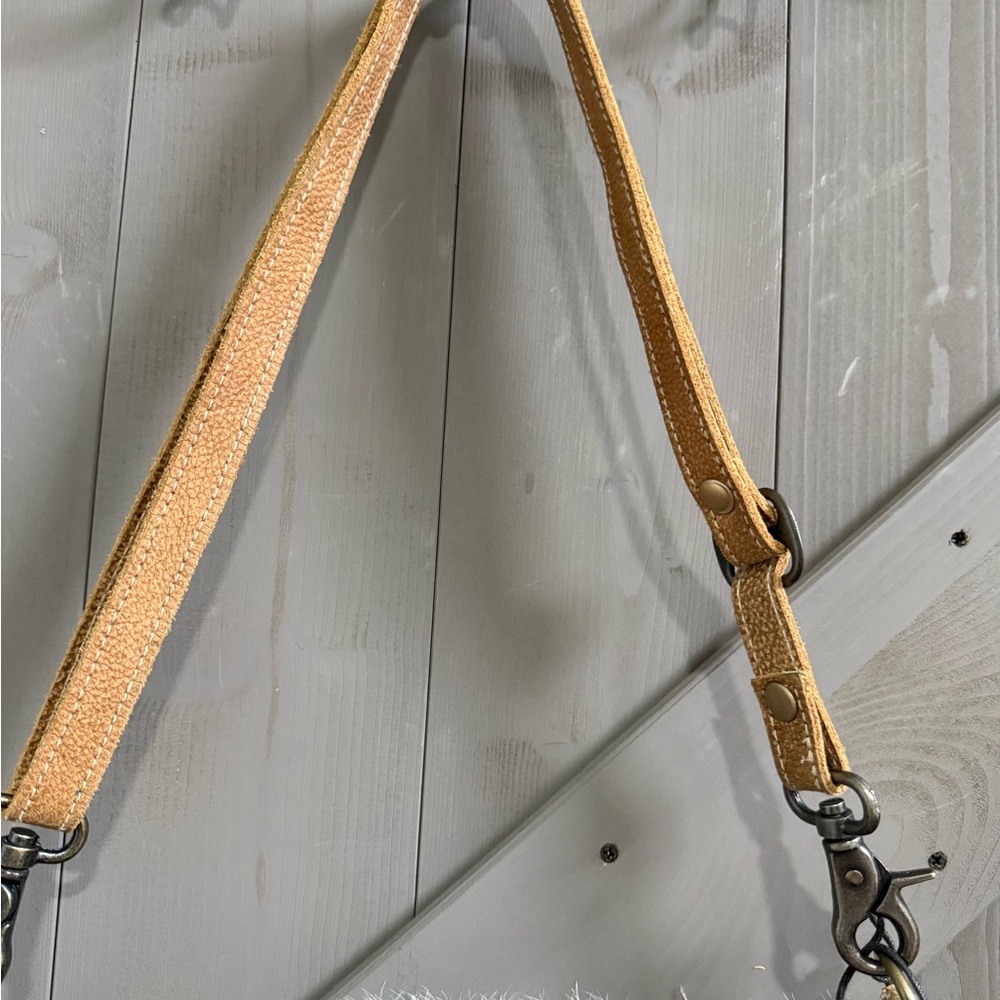 Myra Bag Patchwork Hide Crossbody Mint/Brown West… - image 4